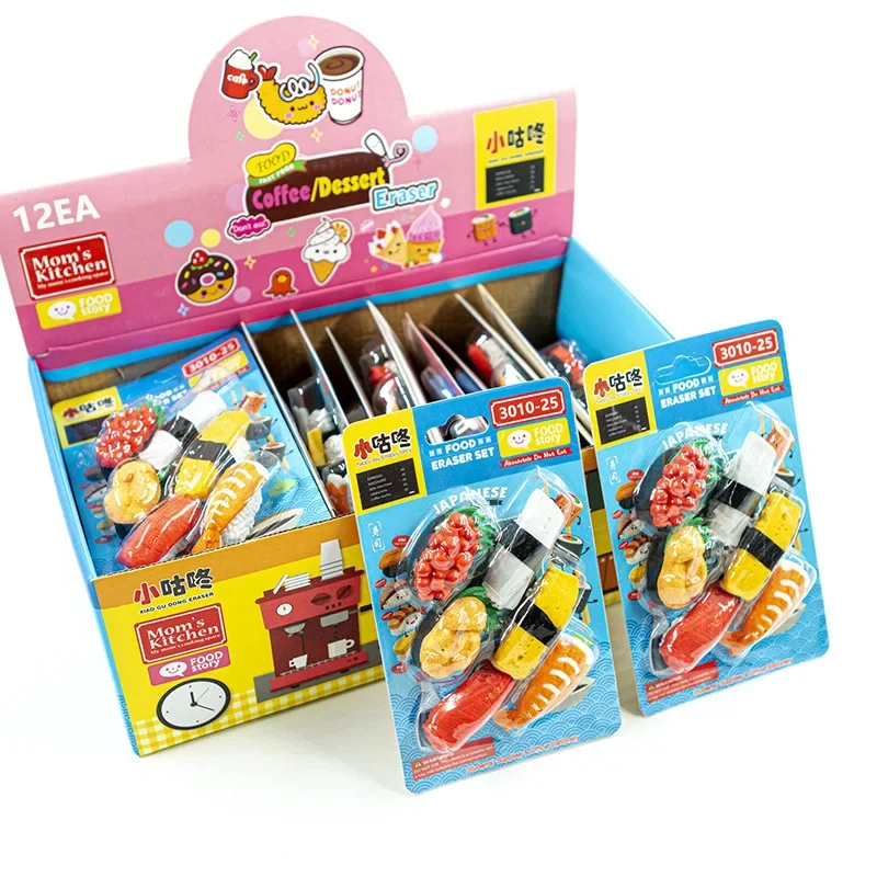 Imagem -02 - Borracha Sushi Erasers For Kids Primary Student Prêmios Brinde Promocional Papelaria Kawaii Pcs por Lote