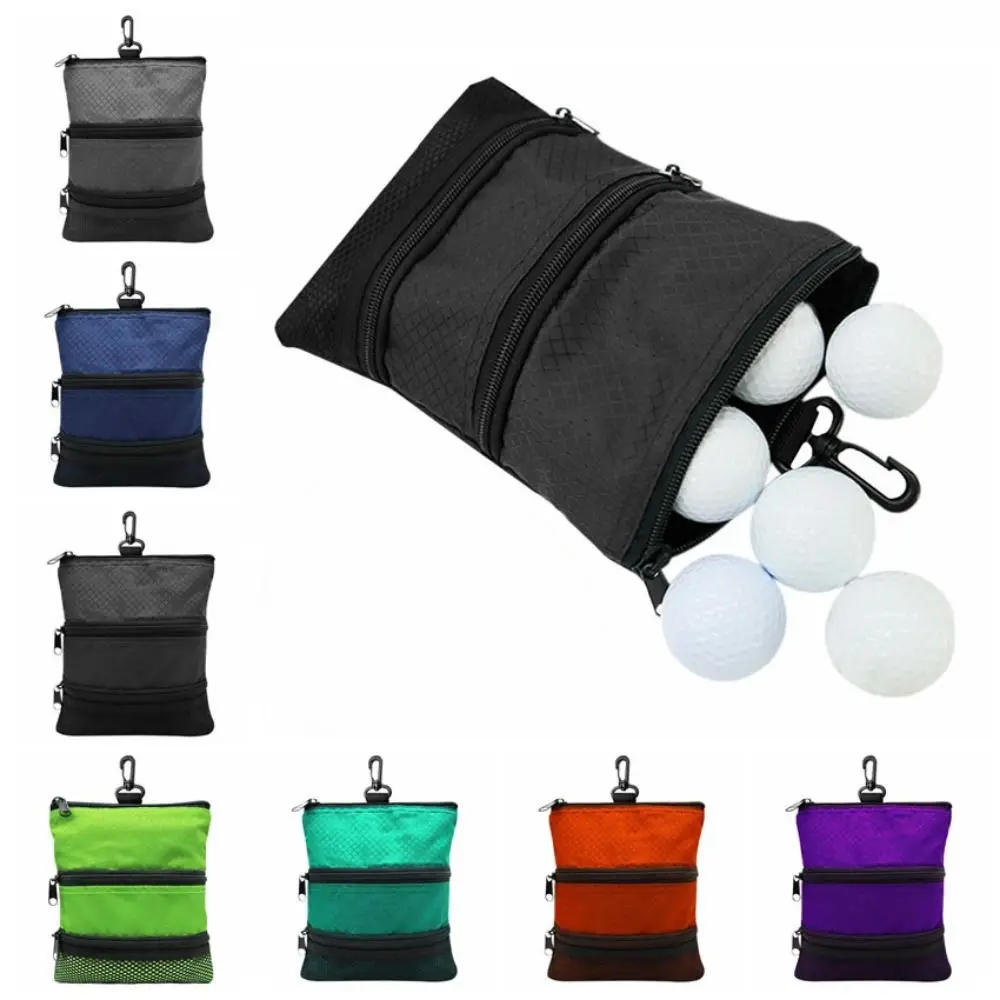 Waterproof Golf Ball Bag Three Layer Large Capacity Golf Accessory Bag Durable Lightweight Golf Pouch Outdoor Golf
