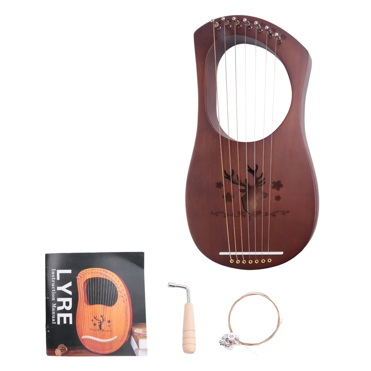 Strumenti a corda con corde in legno massello di mogano con arpa a lira a 7 corde CALDO
