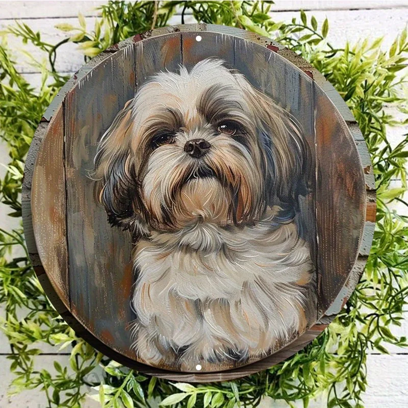 Shih Tzu Dog Aluminum Wall Sign, UV and Scratch Resistant, Easy-Hang, Outdoor and Indoor Decor, Art Display, Cute