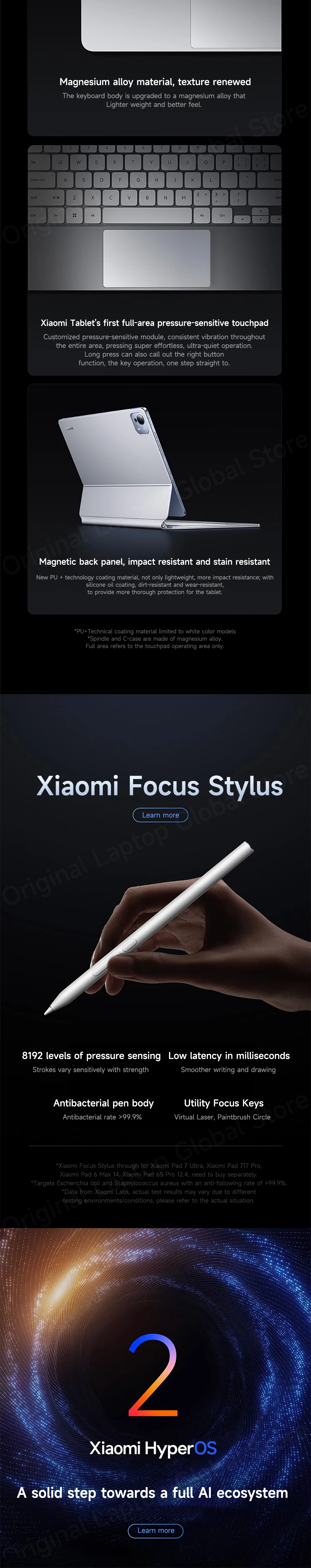 Xiaomi Pad 7 Ultra 2025 Soft Palette 14-inch 3.2K OLED Screen Xuan Yuan Rings® O1 3nm Flagship Processor Xiaomi HyperOS 2 Tablet