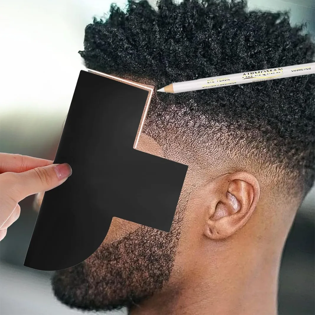 One Pen And Two Color Enhancement Barber Cards for Achieving Stylish Hairlines And Shaping Beards for Men