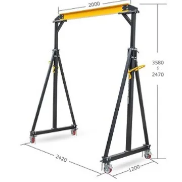 Adjustable gantry crane - 1 ton 2200 pounds capacity portable hoist height adjustable