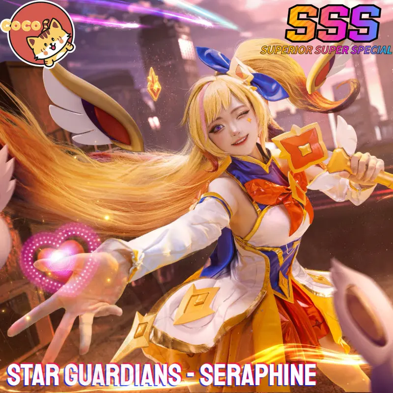 

CoCos-SSS Game LOL Star Guardians Seraphine Cosplay Costume LOL Seraphine New Skin Star Guardians 2022 Cosplay Costume and Wig