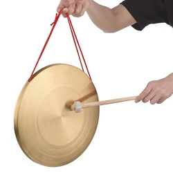 15cm/22cm/30cm ręcznie Gong talerze mosiądz miedź Gong kaplica Opera Instrument perkusyjny z okrągłym młotkiem