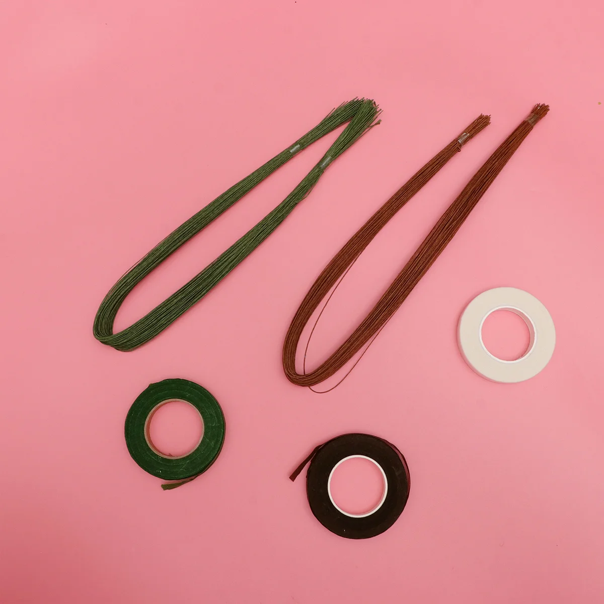 1 مجموعة 1 مجموعة Diy بها بنفسك زهرة المواد طقم أدوات قوي لمط الأزهار الشريط الملونة سلك الجذعية اكسسوارات ل باقة التفاف الزفاف #5