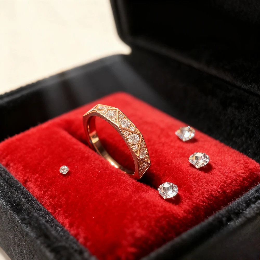 

2025 New Elegant accessories Women's Rose - fold Wending Lozenge Lover Couple Rings