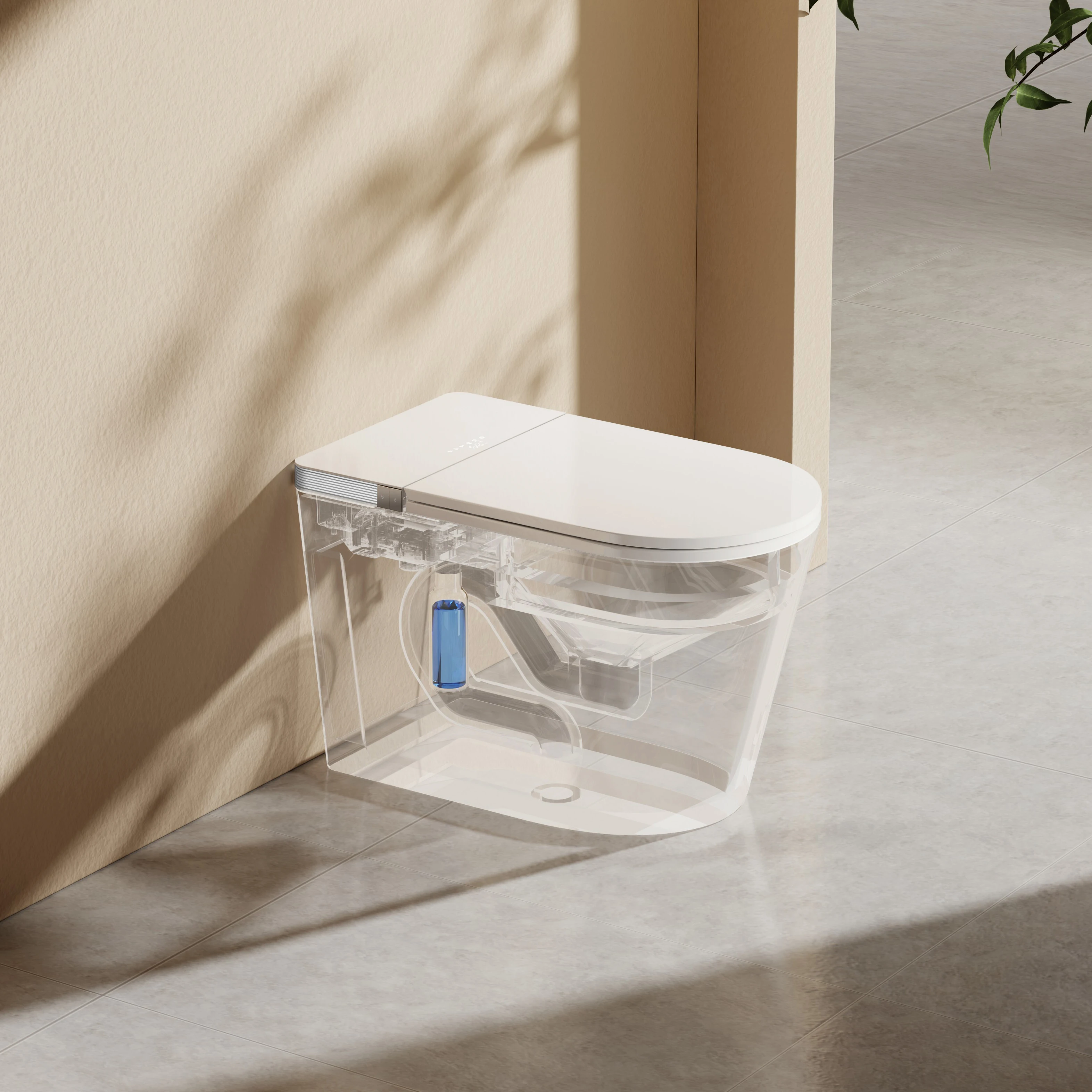 Fully Automatic Integrated Smart Toilet with Digital Display, S-Trap Drainage, Elongated Bowl and Multifunctional Heated Seat