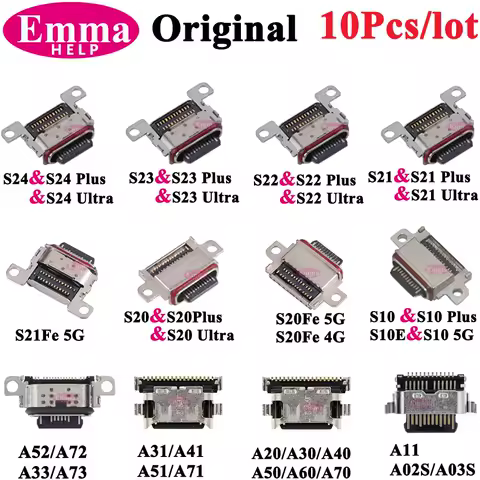 EmmHelp 10pcs USB Charging Port Connector for SamSung Galaxy S24 S23 S23 S21 S20 Plus Ultra A22 A12 A11 A51 A71 A52 A72 A73 A03S