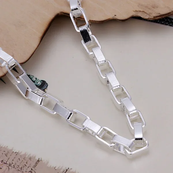 Fashion Style Chain Link Women Lady Men 925 Sterling Silver Jewelry Chain Bracelet Party Wholesale Hot Gift