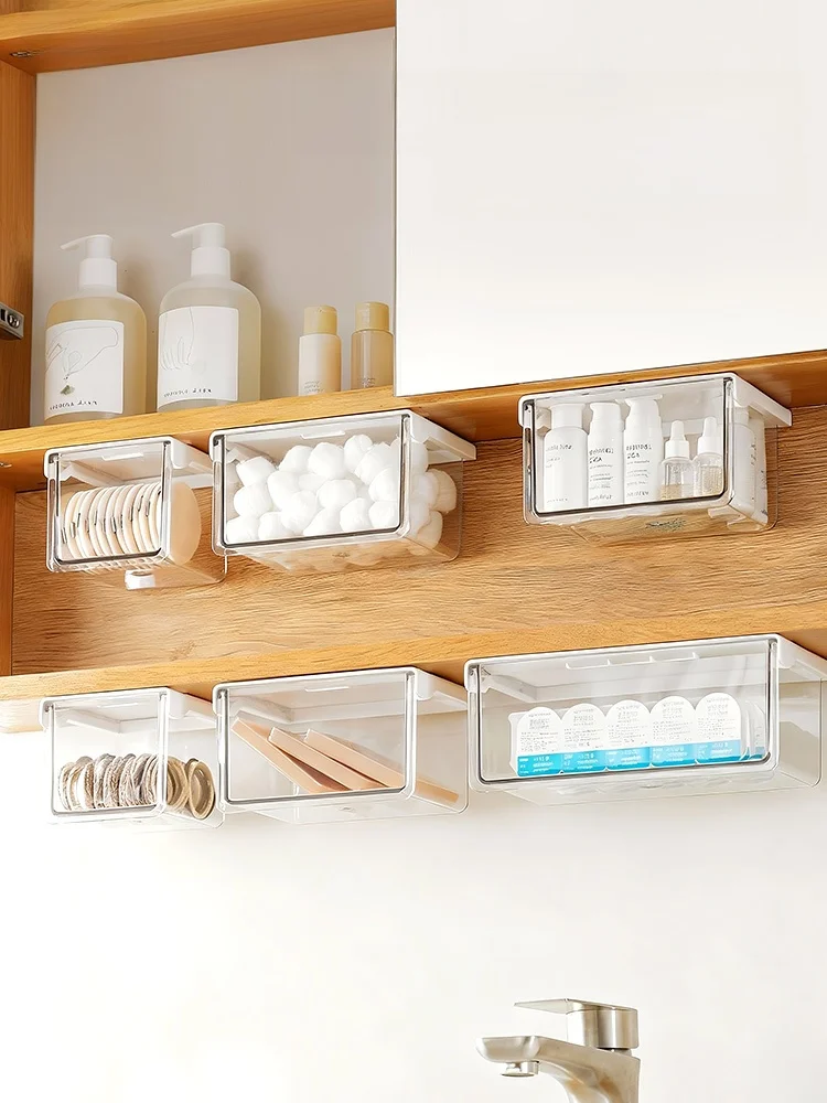 

Настенный прозрачный органайзер Batoom: зеркальный шкафчик, коробка для хранения косметики, ватных палочек и губной помады