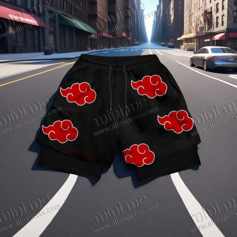 

Animation Gym 2-in-1 Shorts Quick-drying Board Shorts Men's Bodybuilding Fitness Running Sports Shorts Motorcycle Quick-drying