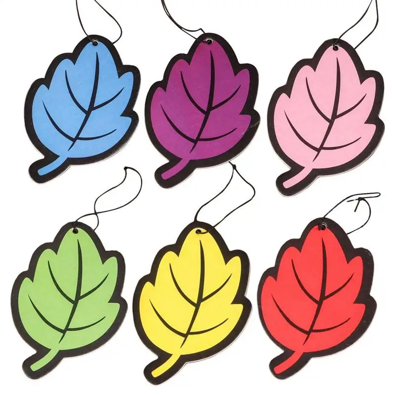 10PCS Car Air Freshener Natural Scented Jasmine Paper Auto Hanging Vanilla Perfume Fragrance Leaf Shape Car Accessories Interior