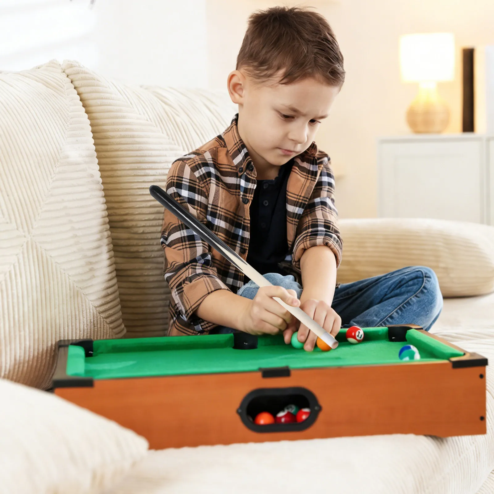 

Wood Pool Cue Short Mini Billiard Stick Comfortable Grip Portable Pool Cue Stick for Entertainment Billiard Tool