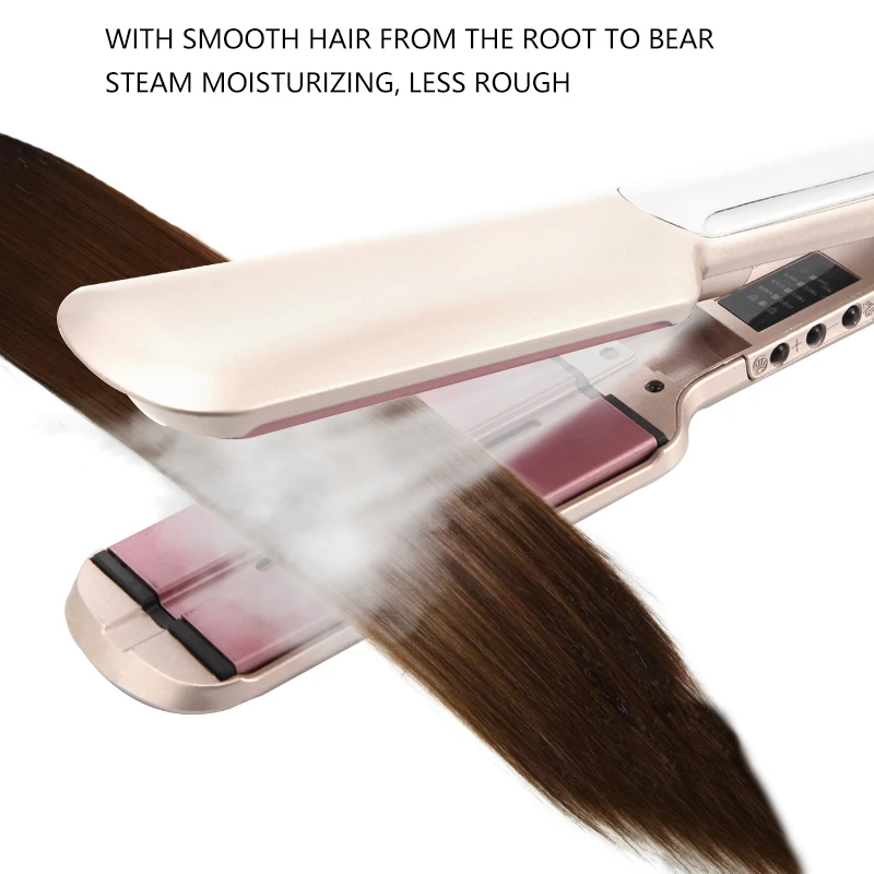 Plancha de pelo a vapor 2 en 1 con infrarrojos, herramienta profesional de salón de calentamiento rápido, MCH