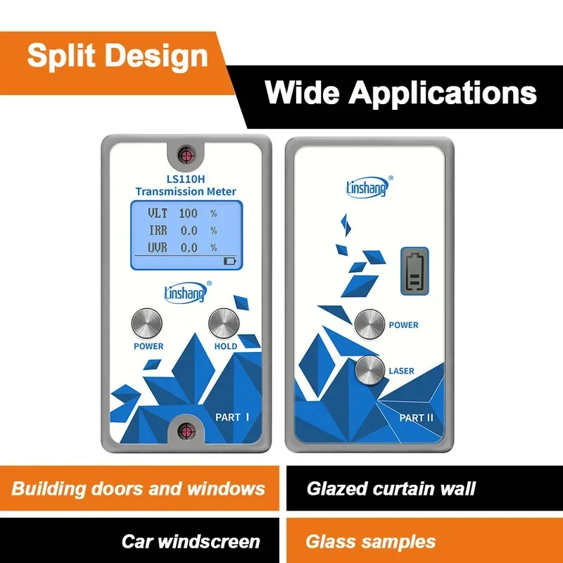 Digital Window Tint Meter Magnetic Solar Film Transmission Meter 1400nm IR UV VLT for Car Windscreen LS110H
