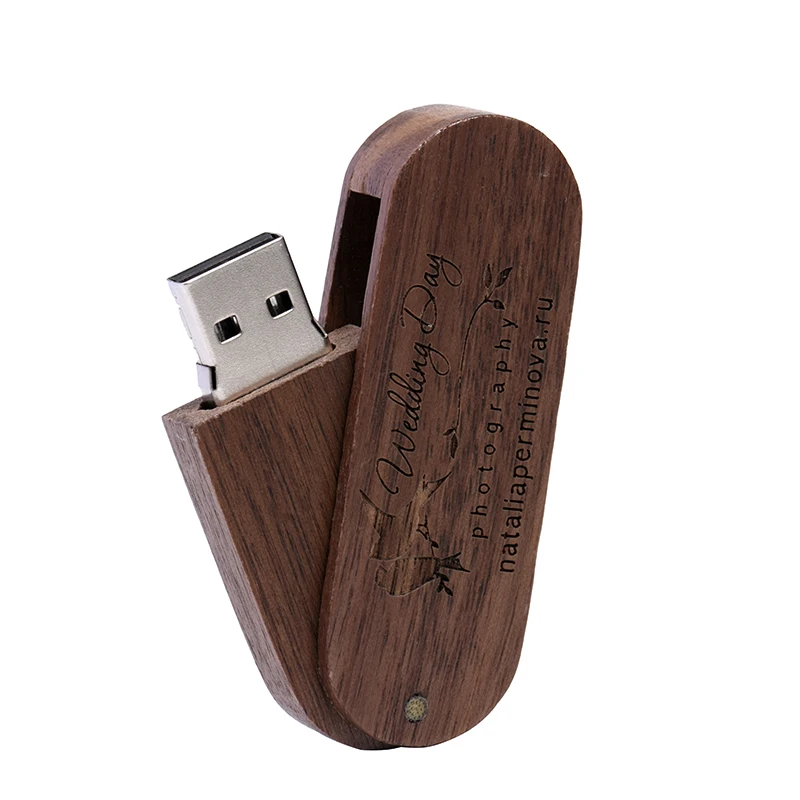 Free Custom Logo Wooden USB 2.0 Flash Drive Portable Photography Gift Pen Drive Real Capacity With Key Chain Memory Stick 64GB