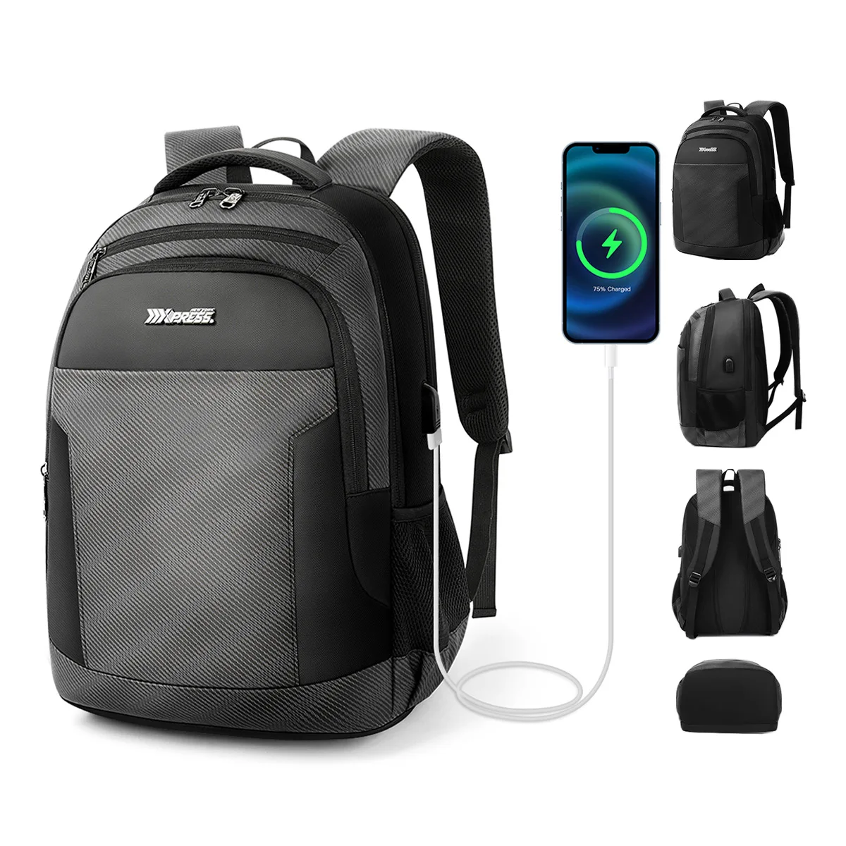 

Men‘s 20 Inch Laptop Backpacks Waterproof Notebook Bag USB Charging Backpack Sports Travel School Bag Pack Backpack For Male