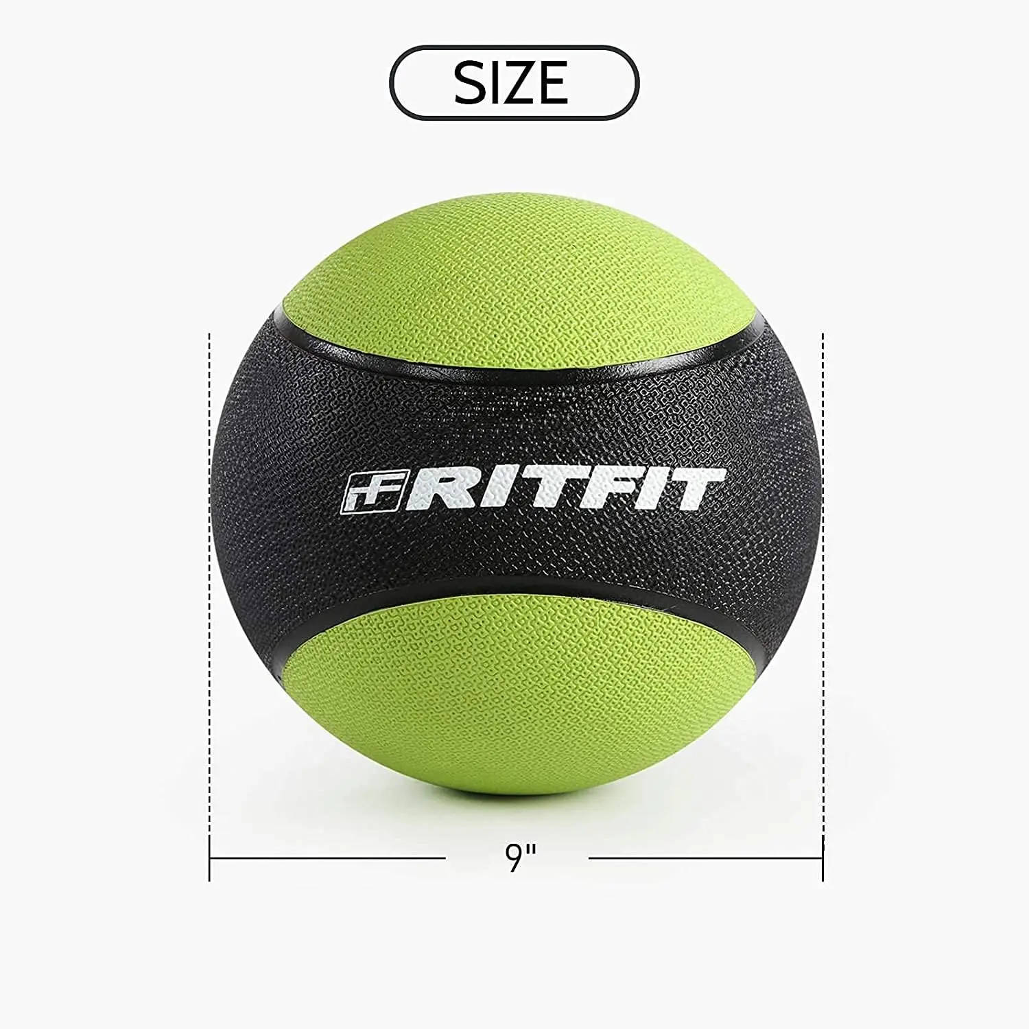 Weighted Medicine Ball - Non-Slip Rubber Shell & Dual Texture Grip - Workout Exercise Ball for Core Strength, Balance Training