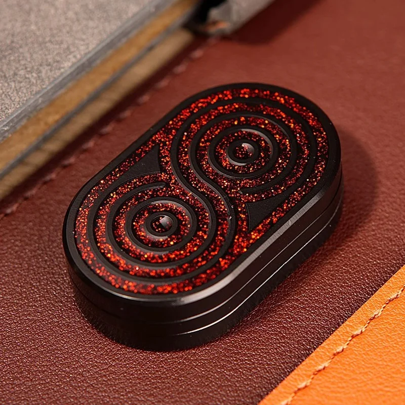 Stainless Steel Fidget Spinner Stress Relief Toy Straight Push Rotation EDC Magnetic Card De-Stressing Gadgets Rhythm Master