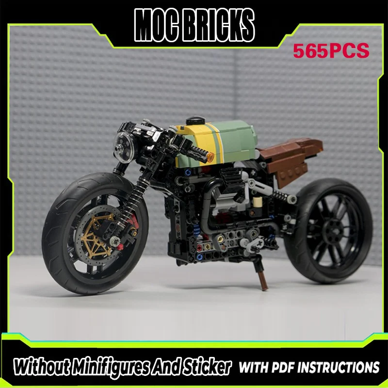 

Конструктор MOC: Модель городского мотоцикла, двухколесный гоночный мотоцикл, модульная технология, подарки, праздничный набор для сборки, детские игрушки