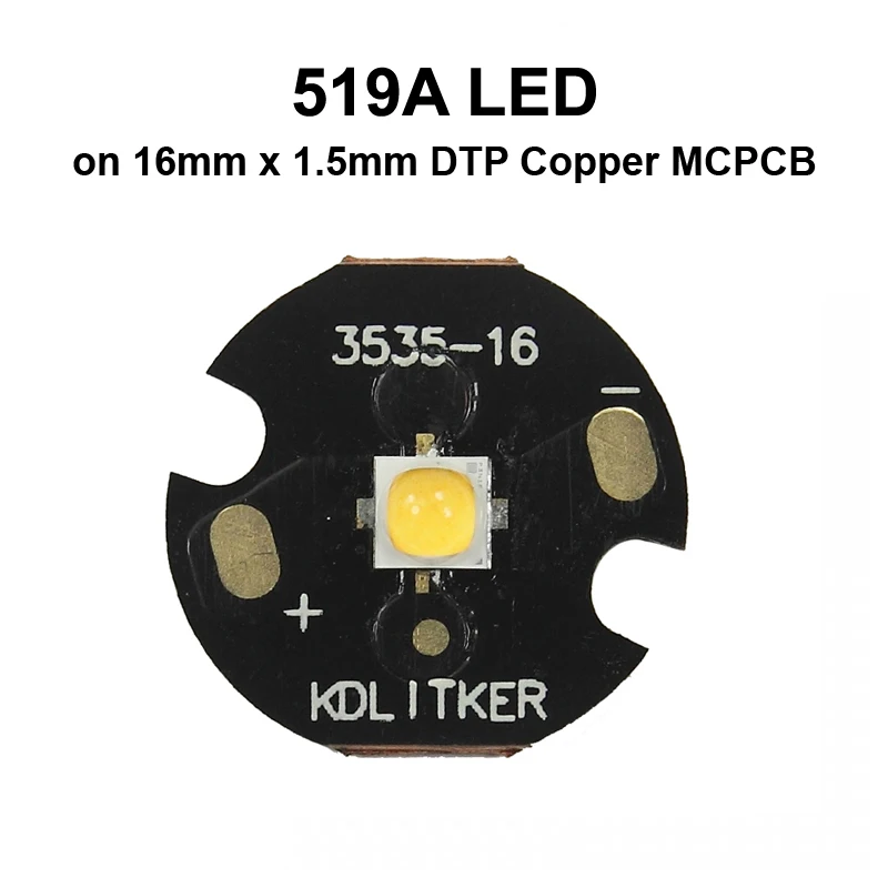 519A 7.04W 2200mA 5700K 5000K 4500K 4000K 3500K 3000K 2700K CRI90 SMD 3535 LED Emitter on KDLitker DTP Copper MCPCB