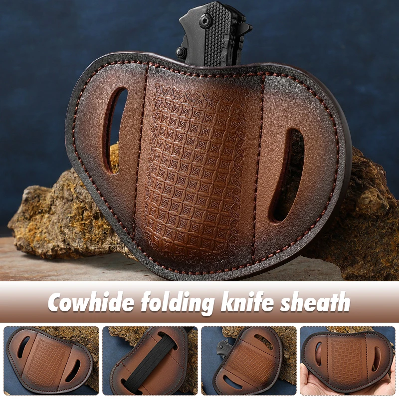 

Sheath Holster Carved Leather Knife Protector Bag Cowhide Fold Knife Sheath Scabbard Knife Cover Bag Knife Pouch Outdoor Tools