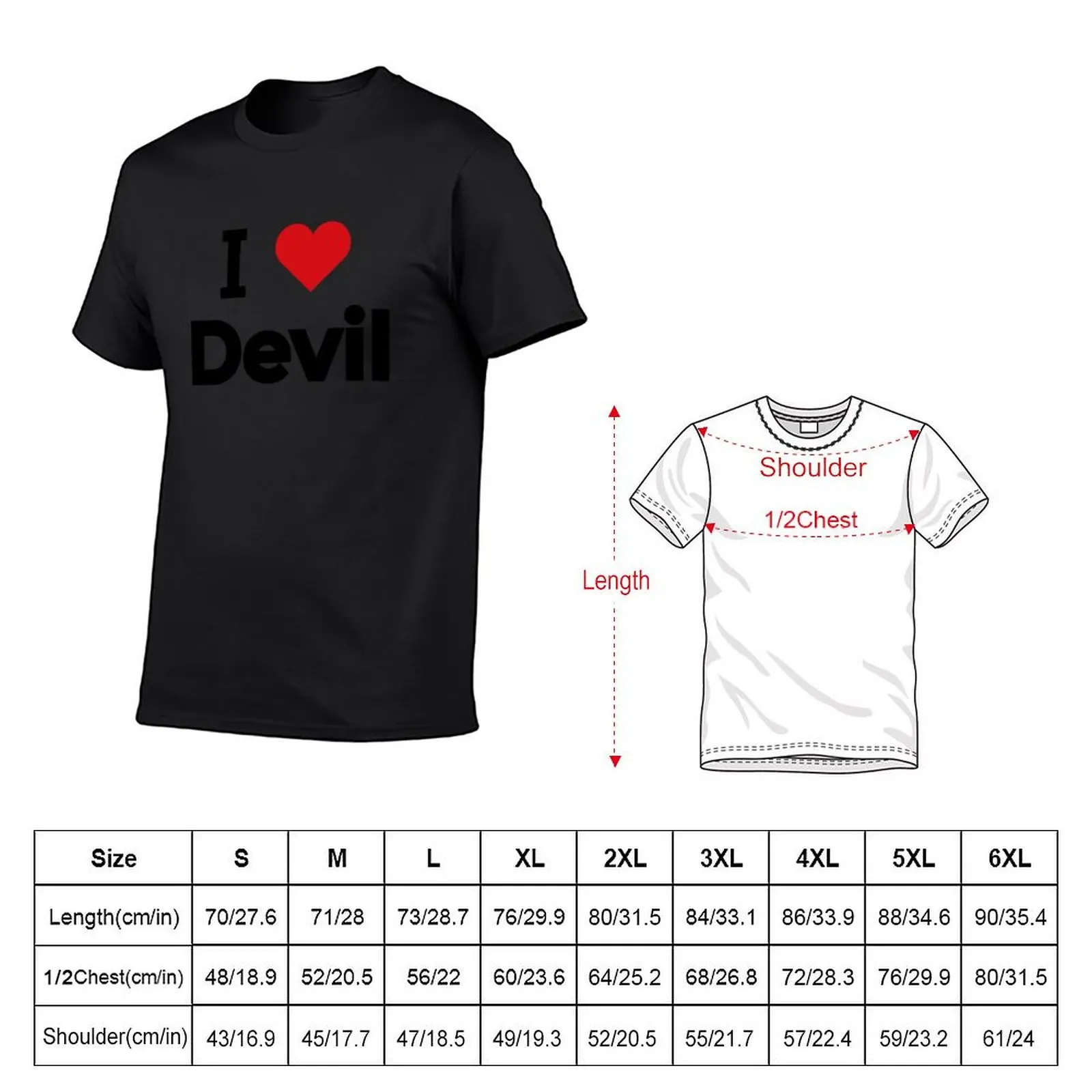 I love Devil T-Shirt anime clothes tees graphics summer tops men graphic t shirts