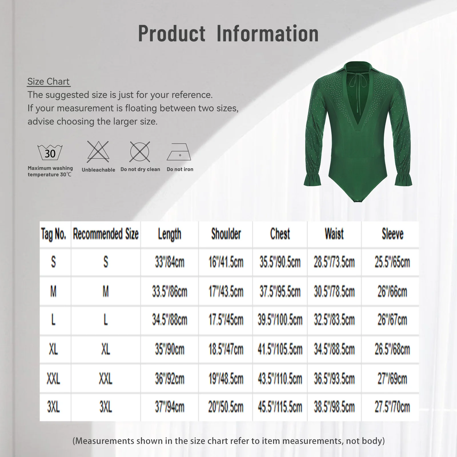 Mens Latin Jazz Dance Leotard Deep V Neck Long Sleeve Glitter Rhinestones Open Crotch Bodysuit Dancewear for Ballet Prince Stage