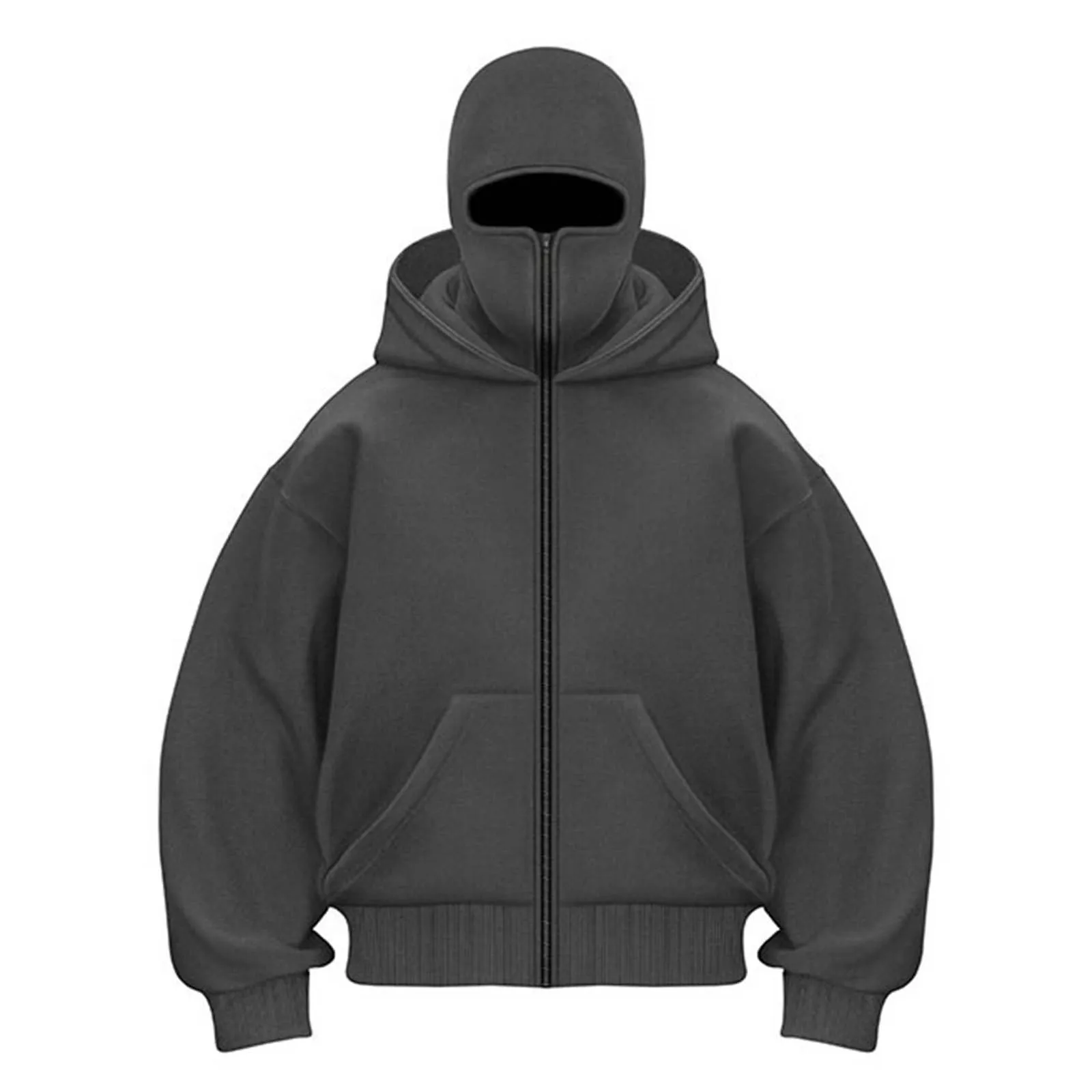 Personality Hoodie 2024 Mens Solid Color Long Sleeve Hooded Sweatshirt New Cropped Jacket Double Hat Couple Cotton Hood Clothes