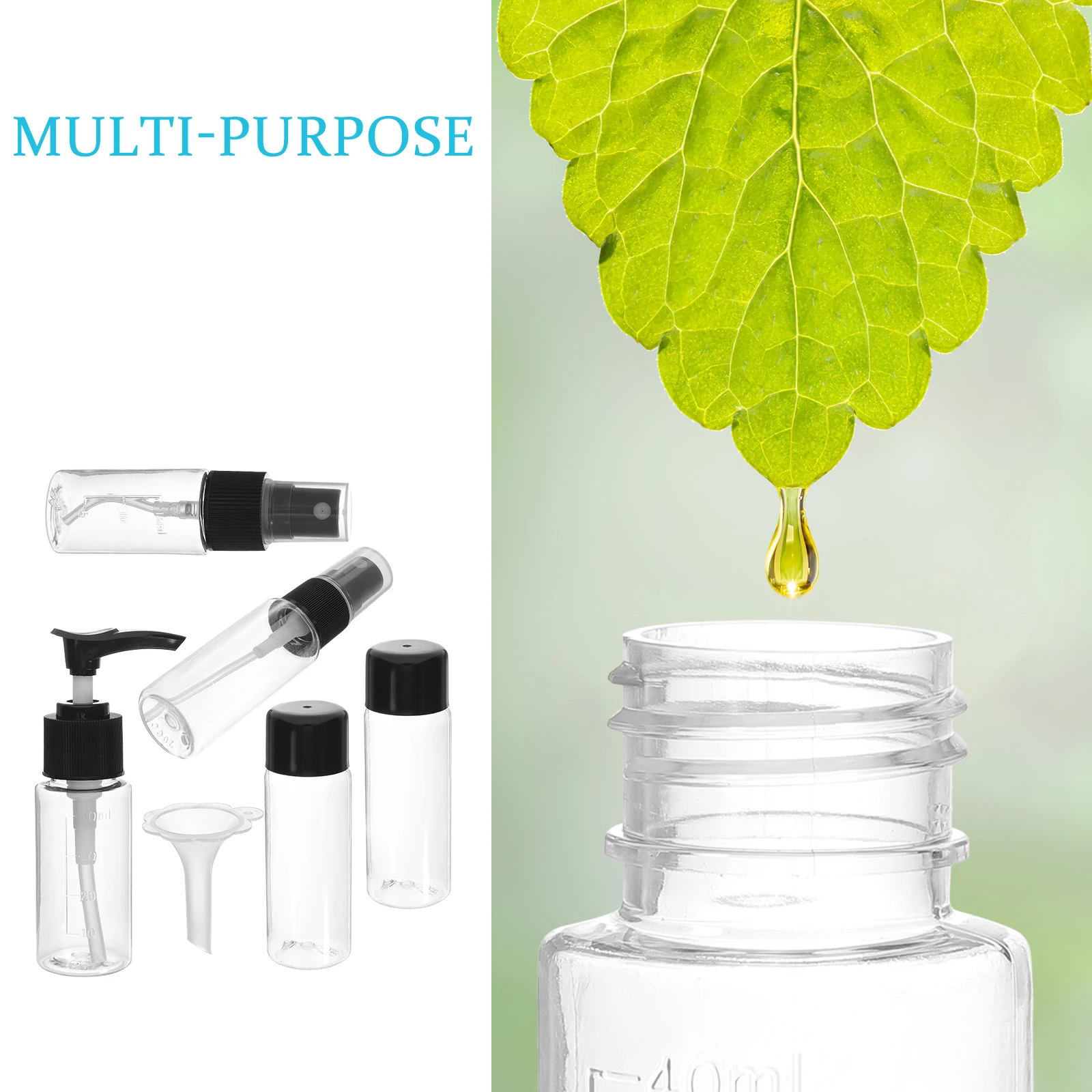 

1Set Travel Bottles Set Refillable Dispensers Clear Lotion and Sprayer Bottles for Makeup Remover Use