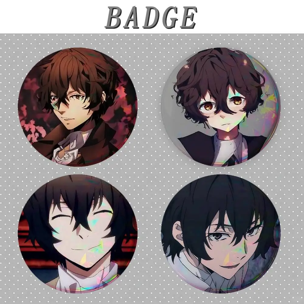 Osamu Dazai Badges Round Brooch Cute Cartoon Idol Cosplay Badges DIY Backpack Clothing Jewelry Pins