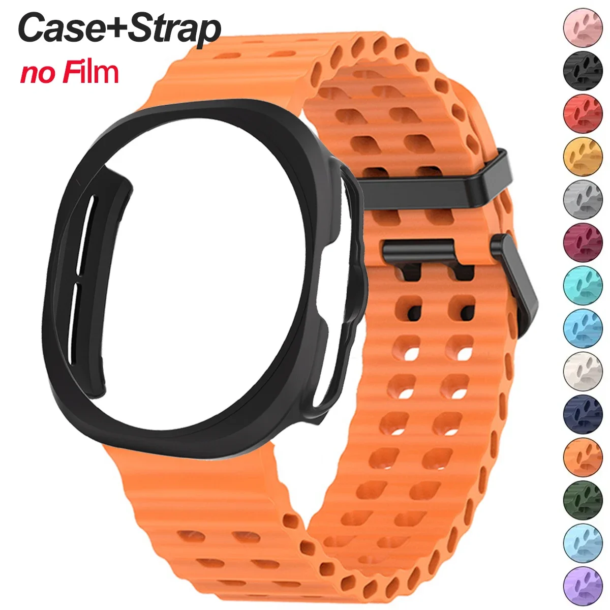 Case + Ademende Band Voor Samsung Galaxy Watch Ultra 47Mm Siliconen Armband Polsband Voor Samsung Galaxy Ultra Accessoires Hoesjes