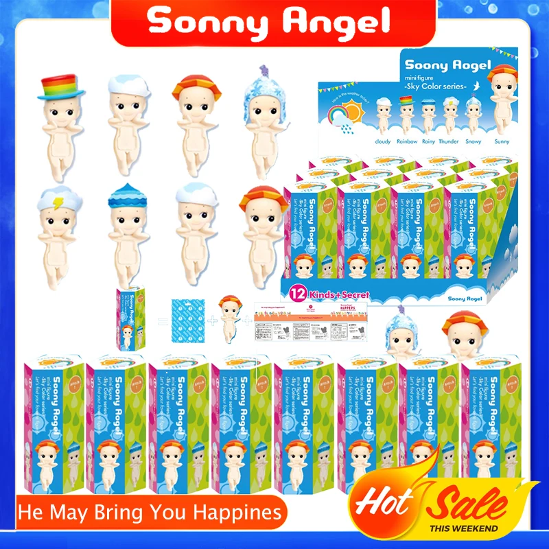 Caja ciega Sonny Angel Weather Series juguete decorativo figuras de Anime teléfono adornos lindos niños cumpleaños regalo de Navidad