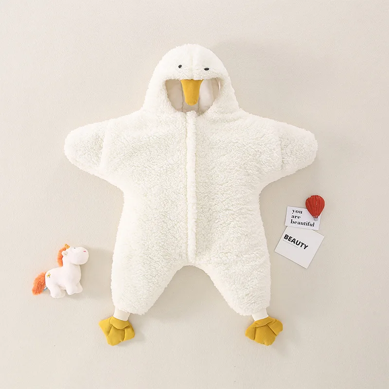 

Umorden Baby Winter White Goose Costume Romper Outwear Warm Fleece