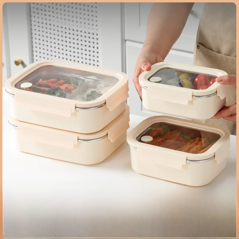 

Ланч-бокс из нержавеющей стали 304, микроволновая печь, ланч-бокс для бенто с сохранением еды для офисных работников, новая модель 2025 года