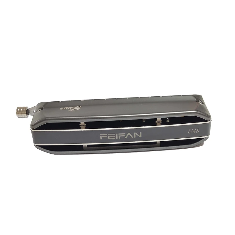 Feifan Chromatic Harmonica, Le-u48, Professional Mouth Organ, Alloy Reed, Chrome-plated copper board mouthpieces, 12 Holes Harp