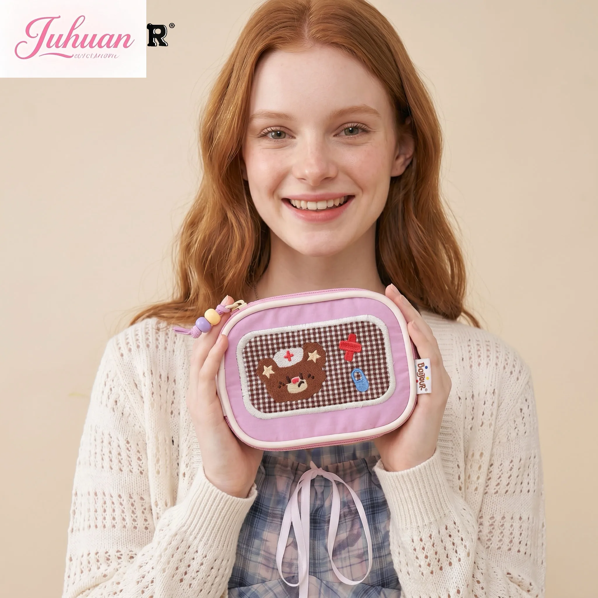 Girls Sweet and Cute Original Portable Lipstick Bag Small Cosmetics Data Cable Earphone Storage Bag Girls Change Bags