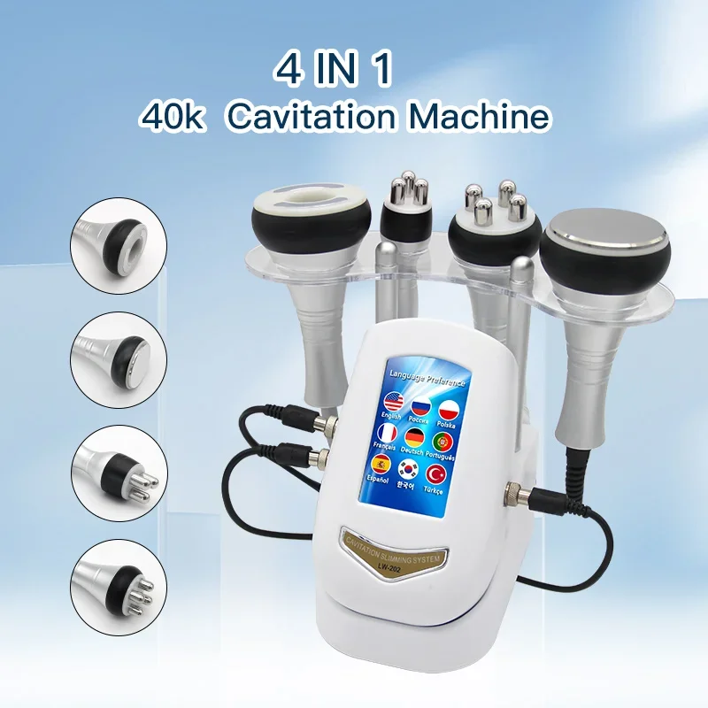 Body Slimming 3/4 IN1 Cavitation Ultrasonic Vacuum Suction Weight Loss Face Lifting Body Shape Facial Massager Home&SPA Use Tool