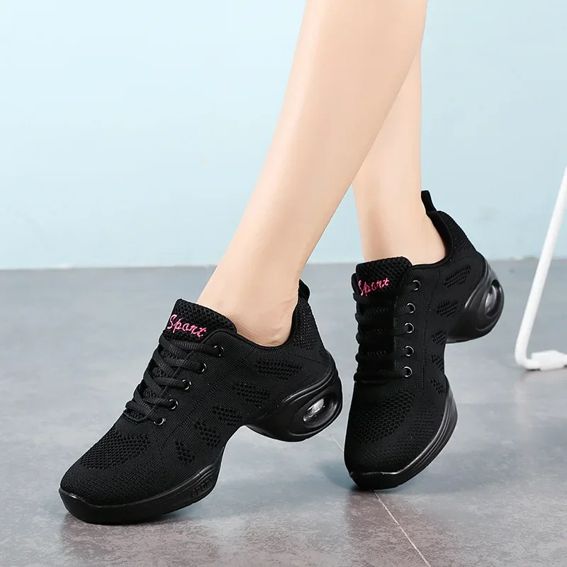 

Women Dance Shoes Jazz Ballroom Dancing Comfortable Lady PU Soft Outsole Training Breathable Modern Tango Dance Sneakers