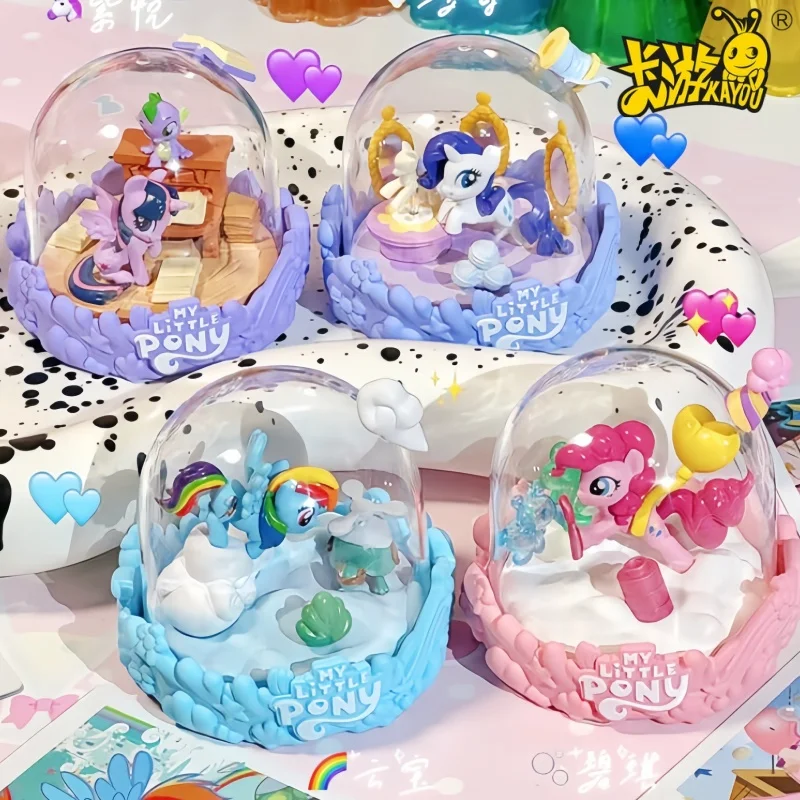 Novo Original KAYOU My Little Pony Mini Scene Vol.1 Casa Mágica Pinkie Pie Rainbow Dash Decoração Caixa Surpresa Raridade Edição de Feriado