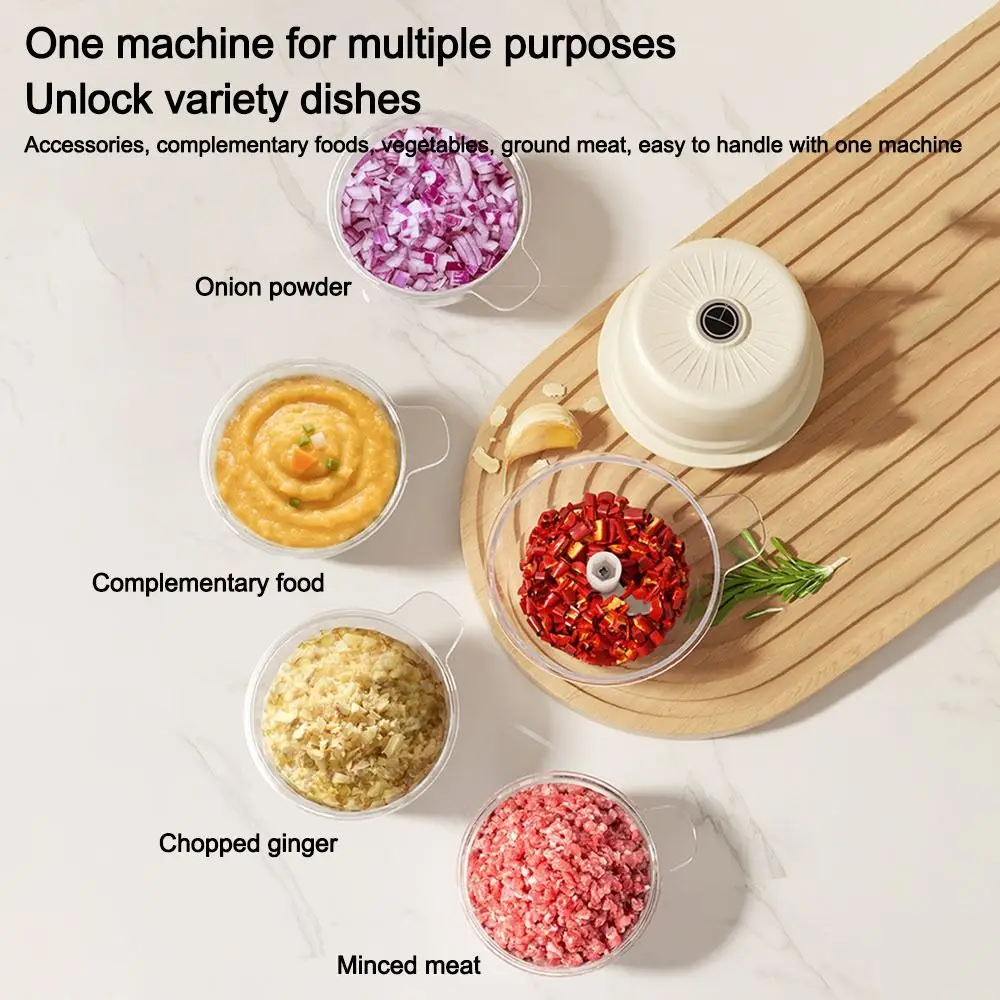 

Portable Mini Electric Garlic Chopper Multi-Function Rechargeable Meat Grinder Baby Food Maker Kitchen Tools