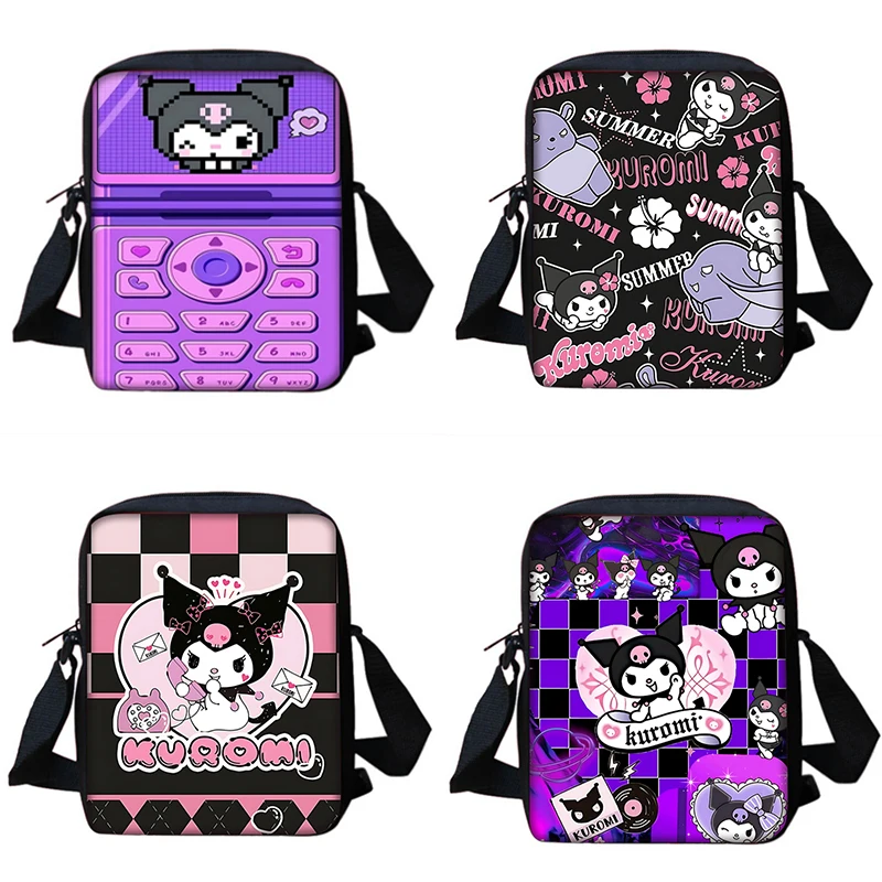 

Boy Girls Printed Cute Anime Sanrios Kuromi Shoulder Messenger Bag Child Casual Handbag Men Women Phone Bag Shopping Bag