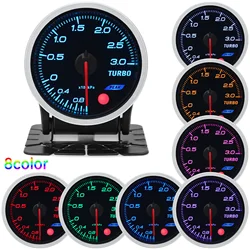 Auto Turbo Boost Gauge 2 Inch 52 MM Rook Lens 3Bar 2Bar PSI Turbo Gauge Auto Turbo Boost Meter met Elektronische Sensor 8 Kleuren