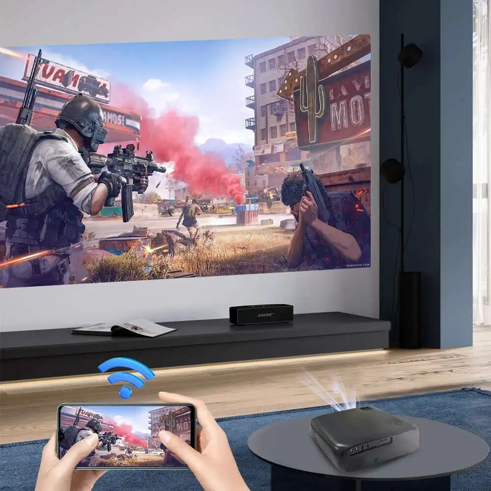 Everycom Zhuozhen CR7 TD97S Full HD 1080P โปรเจคเตอร์ 4K ถอดรหัสสมาร์ทโปรเจคเตอร์ 8500 Lumens Android 5G WIFI Beamer