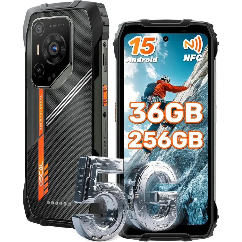 Blackview OSCAL PILOT 3 5G mobiele telefoons AI robuuste smartphone MTK 6300, 6.78 inch 2.4K scherm 120Hz, 12GB 256GB, 7500mAh telefoons - afbeelding 2