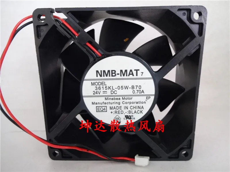 

NMB 3615KL-05W-B70 EQ4 DC 24V 0.70A 90x90x38mm 3-Wire Server Cooling Fan