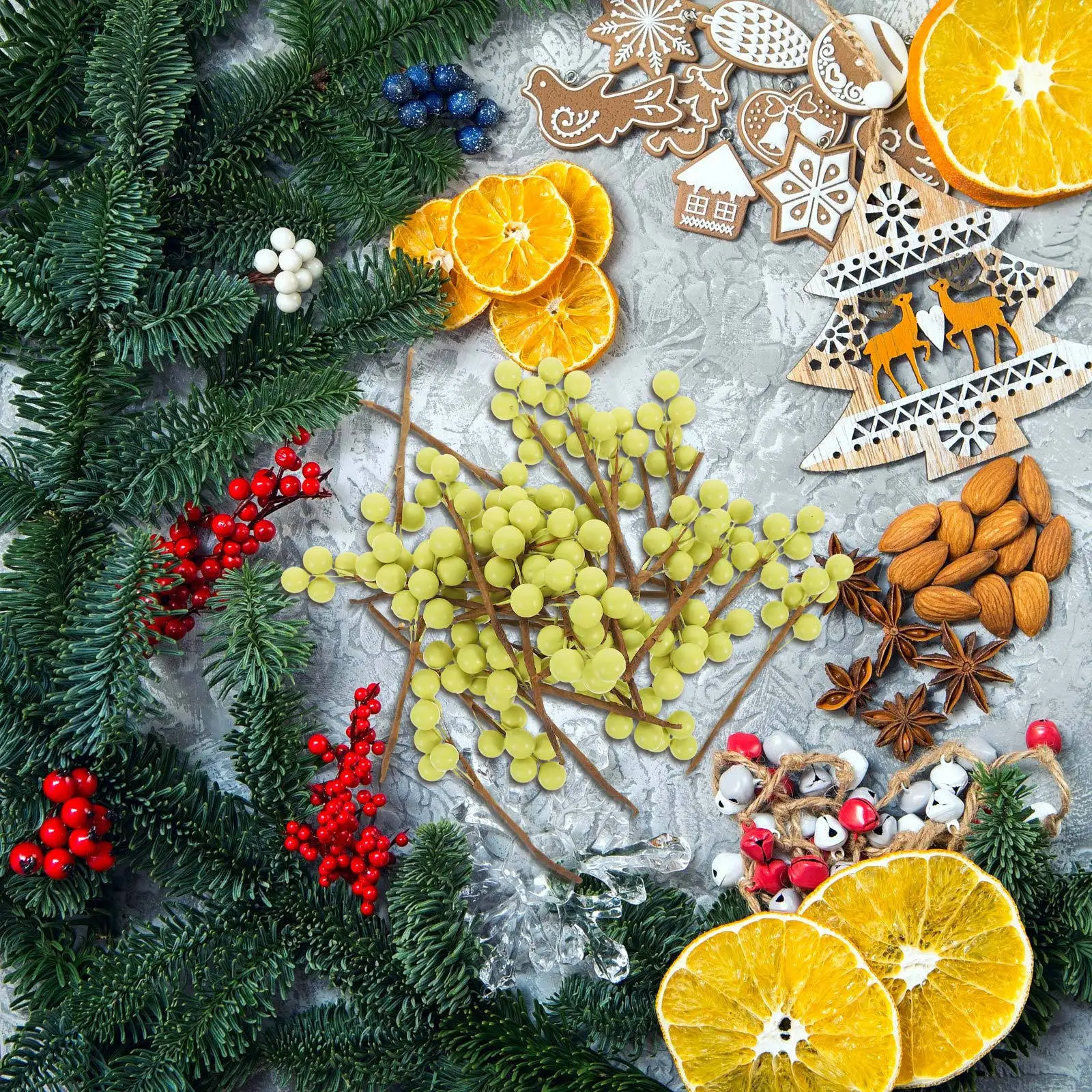 

Simulation Berries Decoration Fake Branches Berry Stem Artificial Fruit Faux Holiday Stems Xmas Ornaments