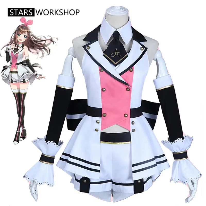 

Anime Virtual YouTuber A.I.Channel Kizuna AI Cosplay Costumes Women Evening Dress Bunny Ears Halloween Carnival Party Suit