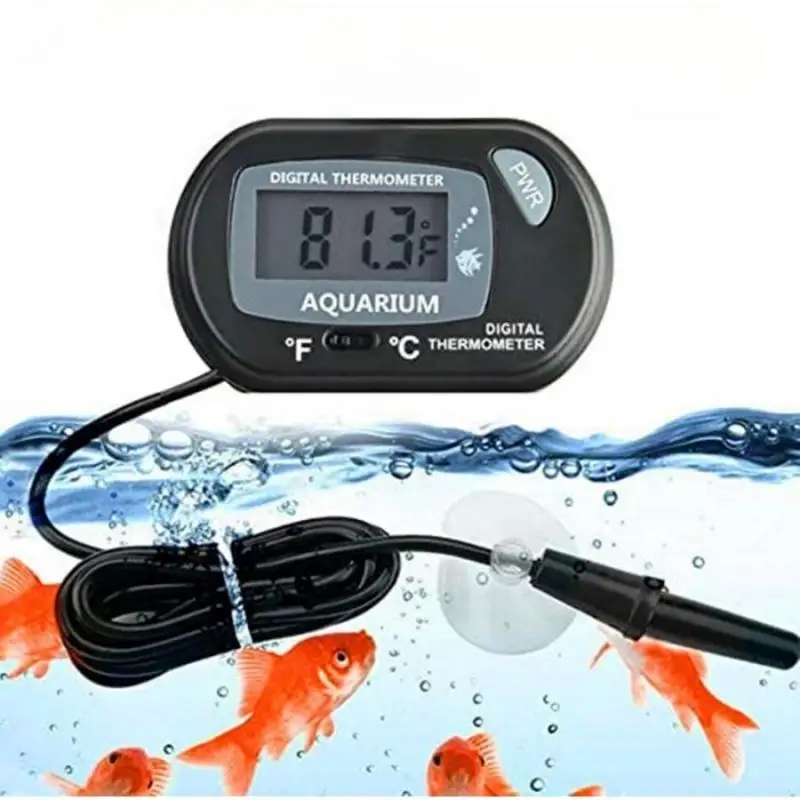 LCD Digital Aquarium Thermometer Fish Tank Temperature Water Meter Aquarium Temp Detector Fish Alarm Pet Supplies Tool Aquatic